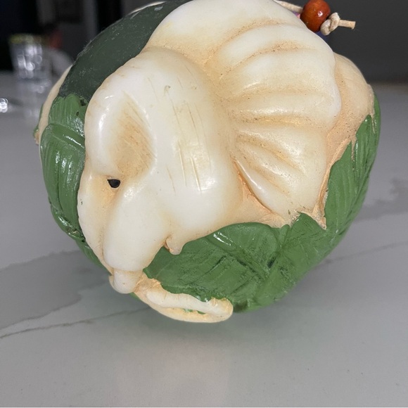 Vintage Elephant Candle chinoiserie green 7 palms - Picture 5 of 10